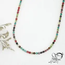 خرید و قیمت گردنبند نگین رنگی مارک استیل کد 14566 | خرید رولباسی ونکلیف برند استیل دو طرفه در فروشگاه زیورآلات استرلینگ