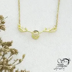 خرید و قیمت گردنبند شاخ گوزن استیل نگین تلسکوپی کد 14623 | خرید رولباسی ونکلیف برند استیل دو طرفه در فروشگاه زیورآلات استرلینگ