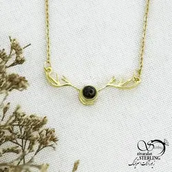 خرید و قیمت گردنبند شاخ گوزن استیل نگین تلسکوپی کد 14623 | خرید رولباسی ونکلیف برند استیل دو طرفه در فروشگاه زیورآلات استرلینگ