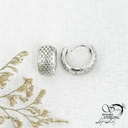 خرید و قیمت گوشواره ژوپینگ کلیپسی طرح حصیری کد 14603 | خرید گوشواره میخی گوی درشت برند استیل در فروشگاه زیورآلات استرلینگ