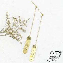 خرید و قیمت گوشواره آویز پولکی طرح طلا کد 14663 | خرید گوشواره میخی گوی درشت برند استیل در فروشگاه زیورآلات استرلینگ