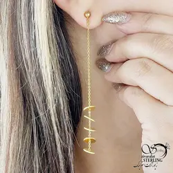 خرید و قیمت گوشواره آویز پولکی طرح طلا کد 14663 | خرید گوشواره میخی گوی درشت برند استیل در فروشگاه زیورآلات استرلینگ