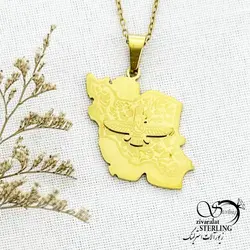 خرید و قیمت گردنبند استیل نقشه ایران کد 14684 | خرید رولباسی ونکلیف برند استیل دو طرفه در فروشگاه زیورآلات استرلینگ