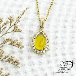 خرید و قیمت گردنبند اشکی طلاروس سنگ شرف الشمس کد 14681 | خرید رولباسی ونکلیف برند استیل دو طرفه در فروشگاه زیورآلات استرلینگ