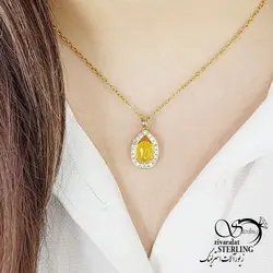 خرید و قیمت گردنبند اشکی طلاروس سنگ شرف الشمس کد 14681 | خرید رولباسی ونکلیف برند استیل دو طرفه در فروشگاه زیورآلات استرلینگ