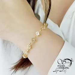 خرید و قیمت دستبند مکعبی برند ysx کد 14752 | خرید دستبند مجلسی نگین دار در فروشگاه زیورآلات استرلینگ