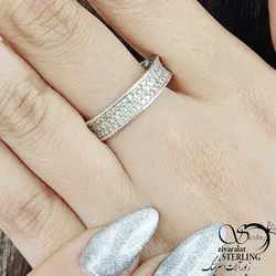 خرید و قیمت انگشتر نقره نگین کاری سایز 6 کد 11506 | خرید انگشتر نقره نگین کاری سایز9 در فروشگاه زیورآلات استرلینگ