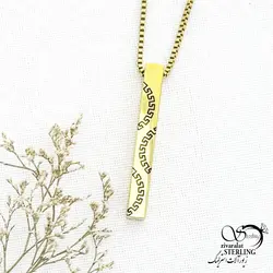 خرید و قیمت گردنبند استوانه ای برند استیل کد 14802 | خرید رولباسی ونکلیف برند استیل دو طرفه در فروشگاه زیورآلات استرلینگ