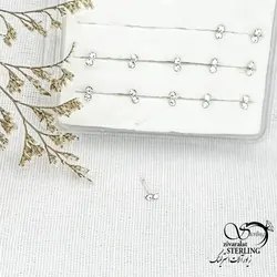 خرید و قیمت پیرسینگ بینی نگین دوتایی نقره 925 عیار کد 15042 | خرید پیرسینگ نقره حلقه ای مناسب بینی در فروشگاه زیورآلات استرلینگ