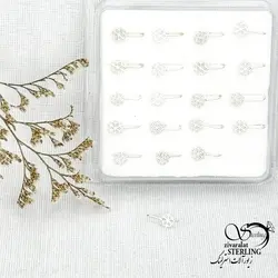 خرید و قیمت پیرسینگ بینی فیک طرح گل عیار925 کد 15037 | خرید پیرسینگ نقره حلقه ای مناسب بینی در فروشگاه زیورآلات استرلینگ