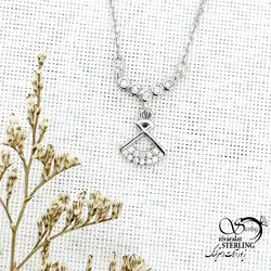 خرید و قیمت گردنبند نقره نگین اتمی طرح دار کد 14983 | خرید گردنبند استیل love با نگین اتمی در فروشگاه زیورآلات استرلینگ