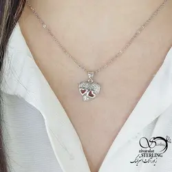 خرید و قیمت گردنبند نقره قلب ساخت ایتالیا کد 15097 | خرید گردنبند استیل love با نگین اتمی در فروشگاه زیورآلات استرلینگ