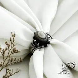 خرید و قیمت انگشتر نقره سنگ باباقوری عیار925 کد 15146 | خرید انگشتر عقیق با نقره ایتالیایی در فروشگاه زیورآلات استرلینگ