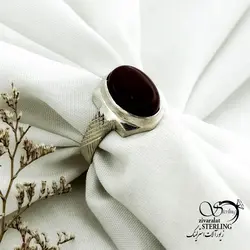 خرید و قیمت انگشتر عقیق قرمز نقره 925 عیار کد 15124 | خرید انگشتر عقیق با نقره ایتالیایی در فروشگاه زیورآلات استرلینگ