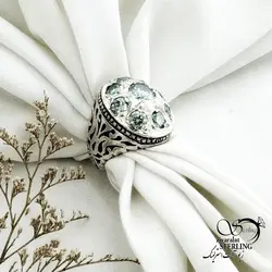 خرید و قیمت انگشتر نقره رکاب شبکه سنگ موزانایت کد 15190 | خرید انگشتر عقیق با نقره ایتالیایی در فروشگاه زیورآلات استرلینگ