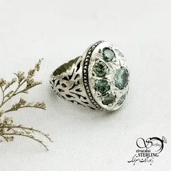 خرید و قیمت انگشتر نقره رکاب شبکه سنگ موزانایت کد 15190 | خرید انگشتر عقیق با نقره ایتالیایی در فروشگاه زیورآلات استرلینگ