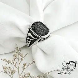 خرید و قیمت انگشتر ترک مردانه نقره 925 عیار کد 15225 | خرید انگشتر عقیق با نقره ایتالیایی در فروشگاه زیورآلات استرلینگ