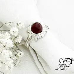 خرید و قیمت انگشتر نقره سنگ عقیق کله قندی کد 15278 | خرید انگشتر عقیق با نقره ایتالیایی در فروشگاه زیورآلات استرلینگ