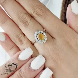 خرید و قیمت انگشتر عقیق یمن نقره جواهری کد 15352 | خرید انگشتر عقیق با نقره ایتالیایی در فروشگاه زیورآلات استرلینگ