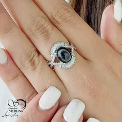 خرید و قیمت انگشتر سنگ باباقوری نقره ایتالیا کد 15344 | خرید انگشتر عقیق با نقره ایتالیایی در فروشگاه زیورآلات استرلینگ