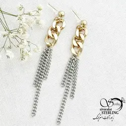 خرید و قیمت گوشواره ژوپینگ کارتیر آویز ریش دار کد 15481 | خرید گوشواره میخی گوی درشت برند استیل در فروشگاه زیورآلات استرلینگ