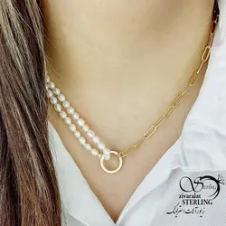 خرید و قیمت گردنبند مرواریدی فانتزی کد 15472 | خرید رولباسی ونکلیف برند استیل دو طرفه در فروشگاه زیورآلات استرلینگ