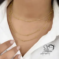 گردنبند زنانه استیل سه زنجیره