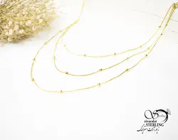 گردنبند زنانه استیل سه زنجیره