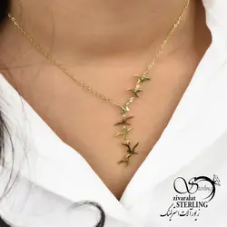گردنبند زنانه طرح پرنده آویز