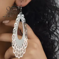 گوشواره آویز اشکی بزرگ سفید