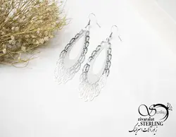 گوشواره آویز اشکی بزرگ سفید