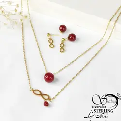 نیمست زنانه استیل طرح بینهایت و عقیق کد5456