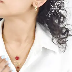 نیمست زنانه استیل طرح بینهایت و عقیق کد5456