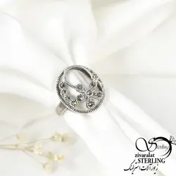 انگشتر نقره زنانه طرح سیاه قلم کد5326