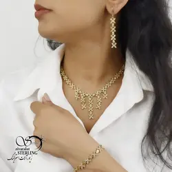 خرید و قیمت سرویس زنانه طرح طلا کد 5098 - خرید بدلیجات مدل سال و ارزان در فروشگاه زیورآلات استرلینگ