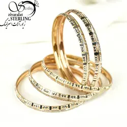 النگو طرح طلا مدل خط و نقطه نقره ای کد110