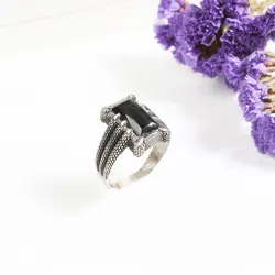 خرید و قیمت انگشتر نقره مردانه نگین دار با سنگ اونیکس طرح 3 خط - خرید بدلیجات مدل سال و ارزان در فروشگاه زیورآلات استرلینگ