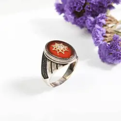 خرید و قیمت انگشتر نقره مردانه با سنگ عقیق اصل ستاره - خرید بدلیجات مدل سال و ارزان در فروشگاه زیورآلات استرلینگ