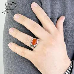 خرید و قیمت انگشتر نقره مردانه با سنگ عقیق اصل - خرید بدلیجات مدل سال و ارزان در فروشگاه زیورآلات استرلینگ