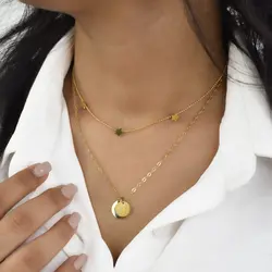 خرید و قیمت گردنبند زنانه طرح طلا دو زنجیر ستاره ای - خرید بدلیجات مدل سال و ارزان در فروشگاه زیورآلات استرلینگ