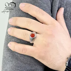 خرید و قیمت انگشتر نقره مردانه با سنگ عقیق اصل کد 4653 - خرید بدلیجات مدل سال و ارزان در فروشگاه زیورآلات استرلینگ