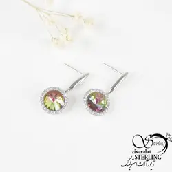 خرید و قیمت گوشواره نقره نگین آویز 7 رنگ کد4484 - خرید بدلیجات مدل سال و ارزان در فروشگاه زیورآلات استرلینگ