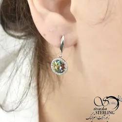 خرید و قیمت گوشواره نقره نگین آویز 7 رنگ کد4484 - خرید بدلیجات مدل سال و ارزان در فروشگاه زیورآلات استرلینگ