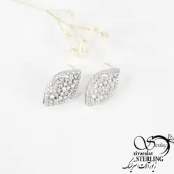 خرید و قیمت گوشواره نقره مدل برگ پر نگین کد4483 - خرید بدلیجات مدل سال و ارزان در فروشگاه زیورآلات استرلینگ