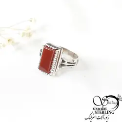 خرید و قیمت انگشتر نقره مردانه عقیق مستطیلی کد:۱۶۱۸ - خرید بدلیجات مدل سال و ارزان در فروشگاه زیورآلات استرلینگ