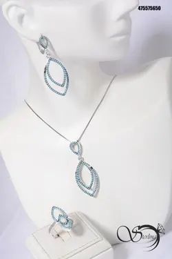 خرید و قیمت نیم ست نقره زنانه کد:۱۵۳۴ - خرید بدلیجات مدل سال و ارزان در فروشگاه زیورآلات استرلینگ