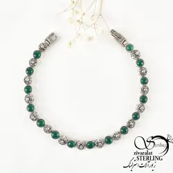 خرید و قیمت دستبند نقره زنانه با سنگ سبز کد:۱۴۴۸ - خرید بدلیجات مدل سال و ارزان در فروشگاه زیورآلات استرلینگ