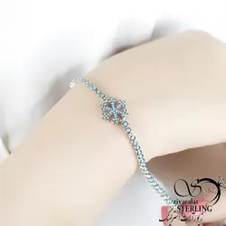 خرید و قیمت دستبند نقره زنانه نگین آبی کد:۱۳۸۱ - خرید بدلیجات مدل سال و ارزان در فروشگاه زیورآلات استرلینگ