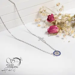 گردنبند نقره زنانه طرح چشم نظر