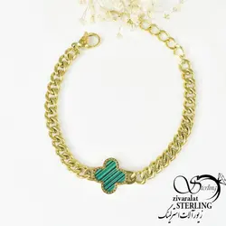 خرید و قیمت دستبند استیل زنانه ونکلیف نگین سبز - خرید بدلیجات مدل سال و ارزان در فروشگاه زیورآلات استرلینگ